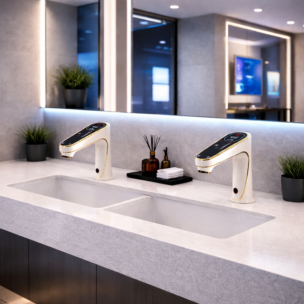 Fontana touchless faucet with digital control interface model FS7005MW